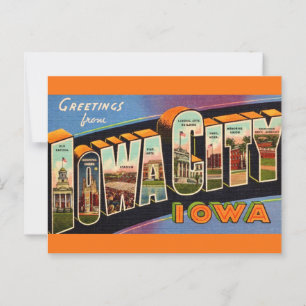 Carte Postale Rétro Iowa City 
