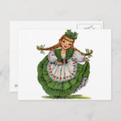 Carte Postale Retro Irish Doll dancer with plaits take a bow (Devant / Derrière)