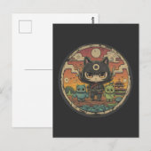 Carte Postale Retro Island Pals : équipage de chat Ninja (Devant / Derrière)