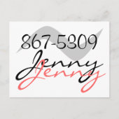 Carte postale Retro Jenny 867-5309 pour un bon app (Devant)