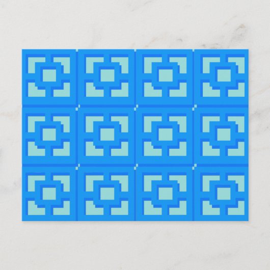 Carte postale Retro Jet Set Blue Trellis (Devant)