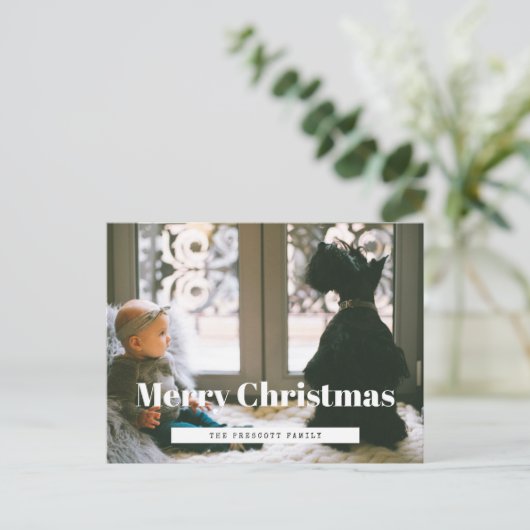 Carte Postale Retro Joyeux Noël photo de famille (Debout devant)