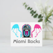 Carte Postale Rétro Jukebox du diner Miami Flamingos (Debout devant)