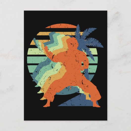 Carte Postale Retro Karate Kung Fu Ninja Martial Arts Sportsman (Devant)