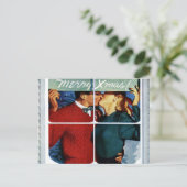 Carte postale Retro Kissing Christmas Couple (Debout devant)