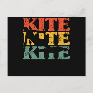 Carte Postale Rétro Kite Vintage surf Vent de l'eau surfer