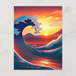 Carte Postale Rétro La Grande Vague au large