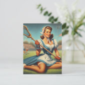 Carte Postale Retro Lacrosse Girl (Debout devant)