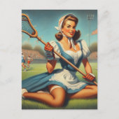 Carte Postale Retro Lacrosse Girl (Devant)