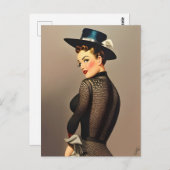 Carte postale Retro Lady (Devant / Derrière)