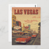 Carte Postale Retro Las Vegas Strip Drive (Devant / Derrière)