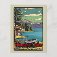 Rétro le paysage du lac Okanagan bande dessinée vi