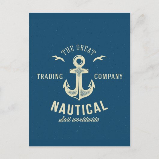 Carte Postale Rétro logo nautique (Devant)