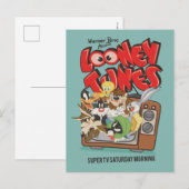 Carte Postale Rétro LOONEY TUNES™ Éclatant de la télévision (Devant / Derrière)