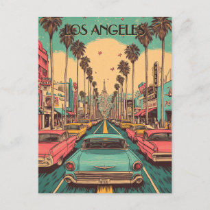 Carte Postale Retro Los Angeles Travel