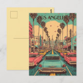 Carte Postale Retro Los Angeles Travel (Devant / Derrière)