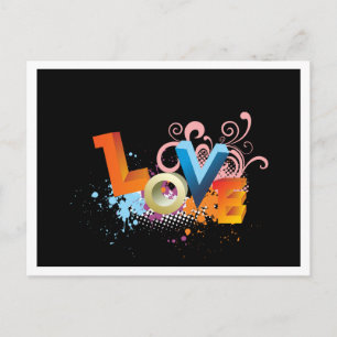 Carte postale Retro Love Black Greeting