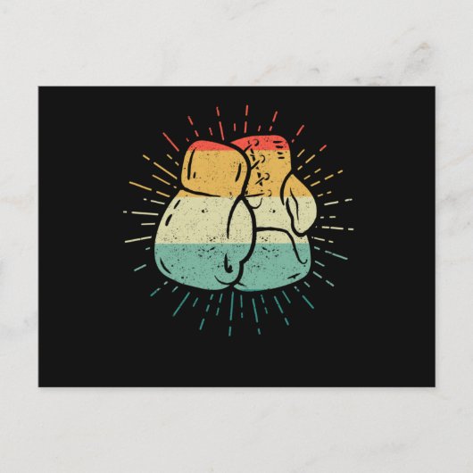 Carte Postale Retro Love Boxer Lover Boxer Gants Drôle (Devant)