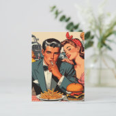 Carte Postale Retro Love Couple Comics (Debout devant)