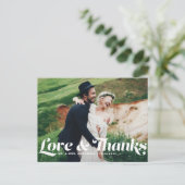 Carte Postale Retro Love et Merci Photo Mariage Merci (Debout devant)