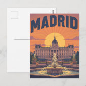 Carte Postale Retro Madrid Travel (Devant / Derrière)