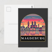 Carte Postale Retro Magdeburg Skyline (Devant / Derrière)