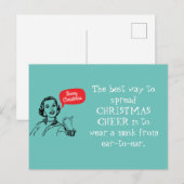 Carte Postale Retro Maman Porte Un Masque Étaler Noël (Devant / Derrière)