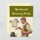 Carte Postale Retro Man brasse Café House Party (Devant / Derrière)