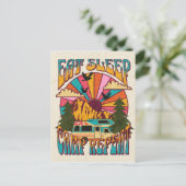 Carte Postale Retro Manger Camp de sommeil Répéter (Debout devant)