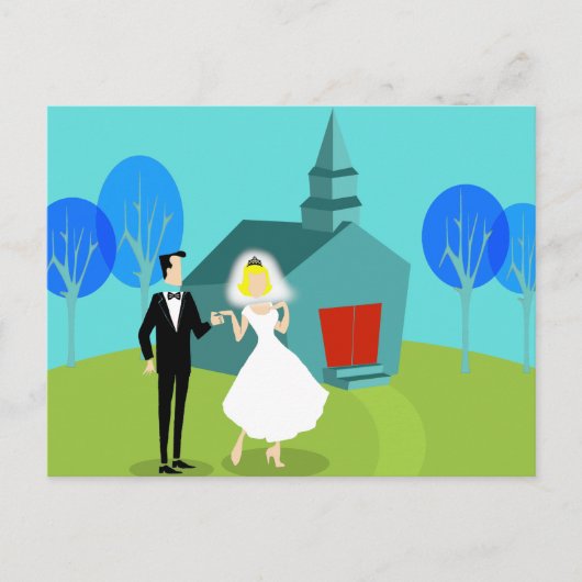 Carte postale Retro Mariage Couple (Devant)