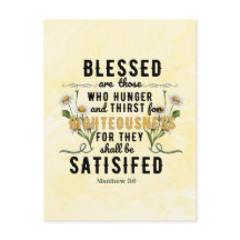 Retro Matthew 5:6 Daisis Aquarelle