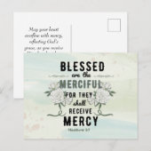Carte postale Retro Matthew 5:7 Bible Verse (Devant / Derrière)