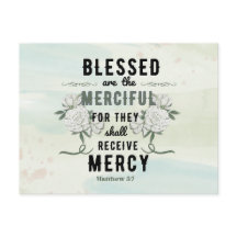 Carte postale Retro Matthew 5:7 Bible Verse