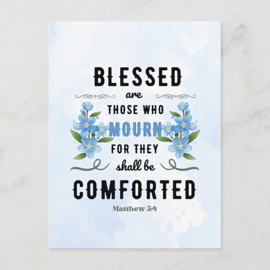 Carte Postale Rétro Matthieu 5:4 Verset biblique (Devant)