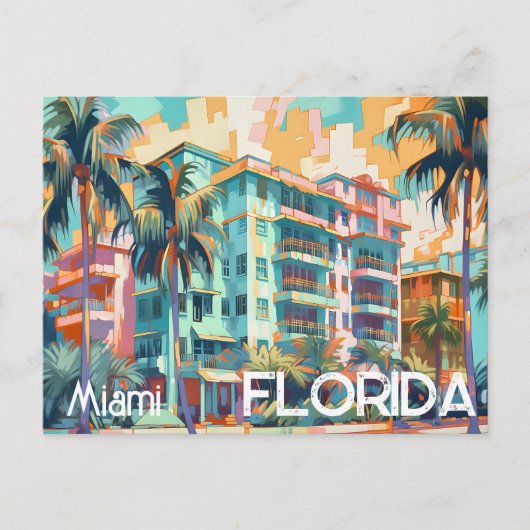 Carte postale Retro Miami Florida South Beach (Devant)