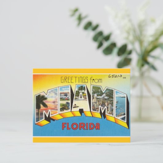 Carte Postale Rétro Miami Floride. (Debout devant)