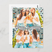 Carte Postale Rétro Mignon Modèle personnalisé 2-photos Joyeux A (Devant / Derrière)