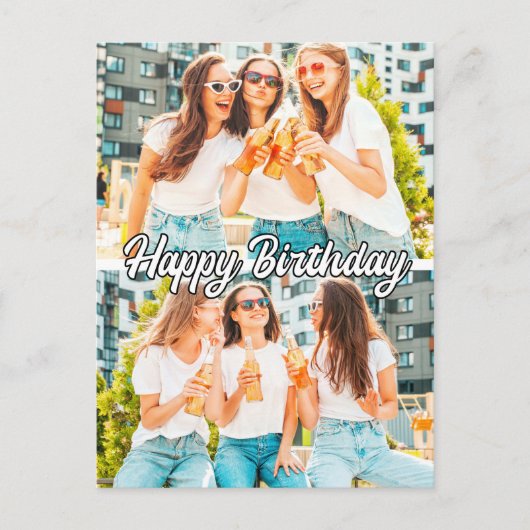 Carte Postale Rétro Mignon Modèle personnalisé avec 2 photos Joy (Devant)