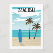 Carte Postale Retro Minimal Malibu California Beach Travel (Devant)
