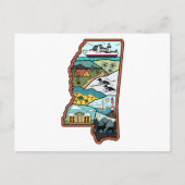 Carte Postale Retro Mississippi Biloxi Laurel MS State Souvenir (Devant)