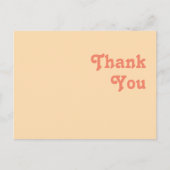 Carte Postale Rétro moderne | Merci Mariage de crème orange (Devant)