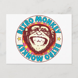 Carte Postale Retro Monkey