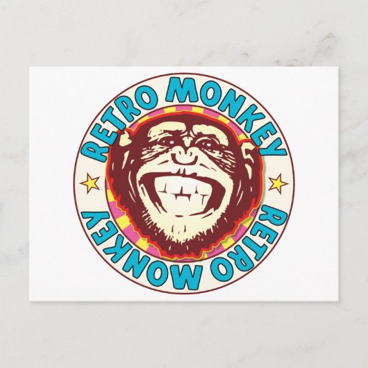 Carte Postale Retro Monkey (Devant)