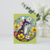 Carte Postale Retro Mouse with Buttercup  (Debout devant)