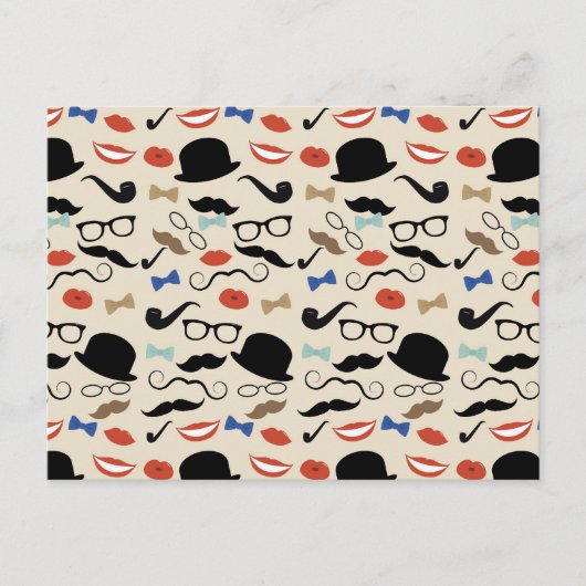 Carte Postale Retro Mustache Moustache Motif (Devant)