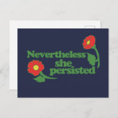 Carte Postale Rétro Néanmoins elle Persistait Red Poppy (Devant / Derrière)