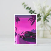 Carte postale rétro néon vaporwave des années 80 (Debout devant)