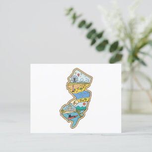 Carte Postale Retro New Jersey Cape May Atlantic City Souvenir