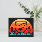 Carte Postale Retro Nowruz Mobarak Poisson d'or (Debout devant)