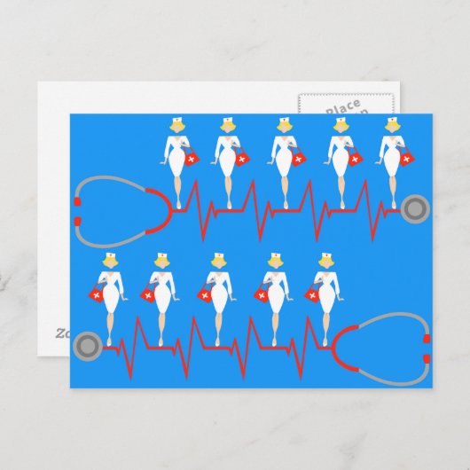 Carte postale Retro Nurse (Devant / Derrière)